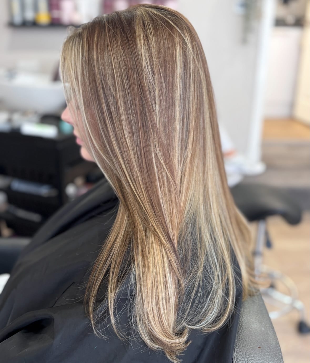 47. Silky Caramel and Chestnut Foil Highlights