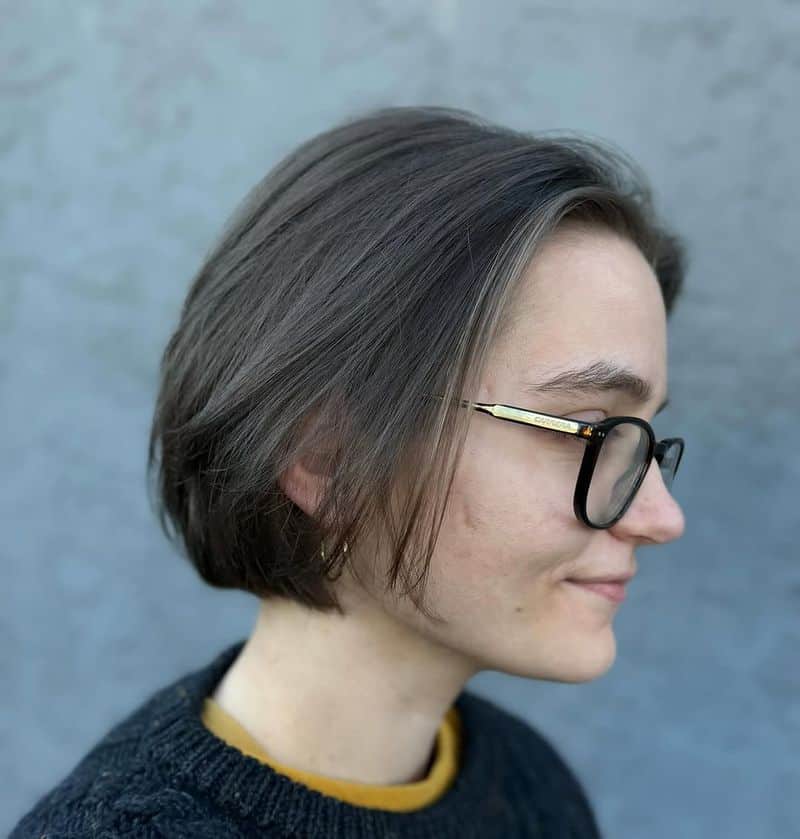23. Sleek Ash Brown Rounded Bob