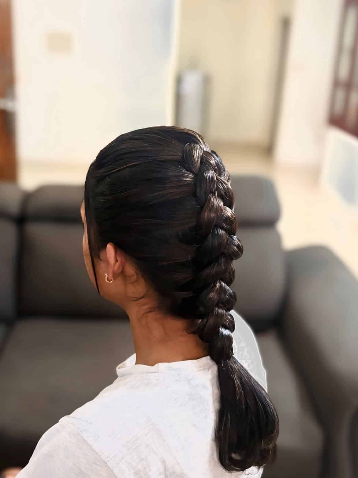 14. Sleek Dutch Braid