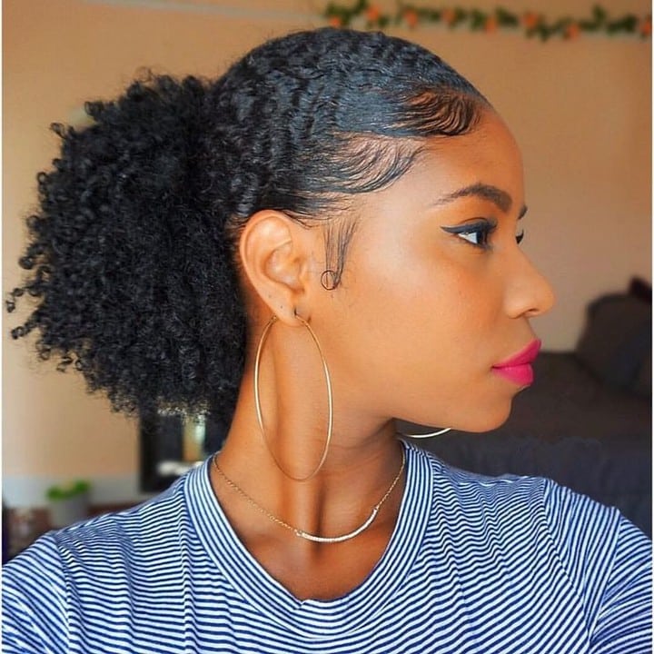 11. Sleek Side-Parted Puff