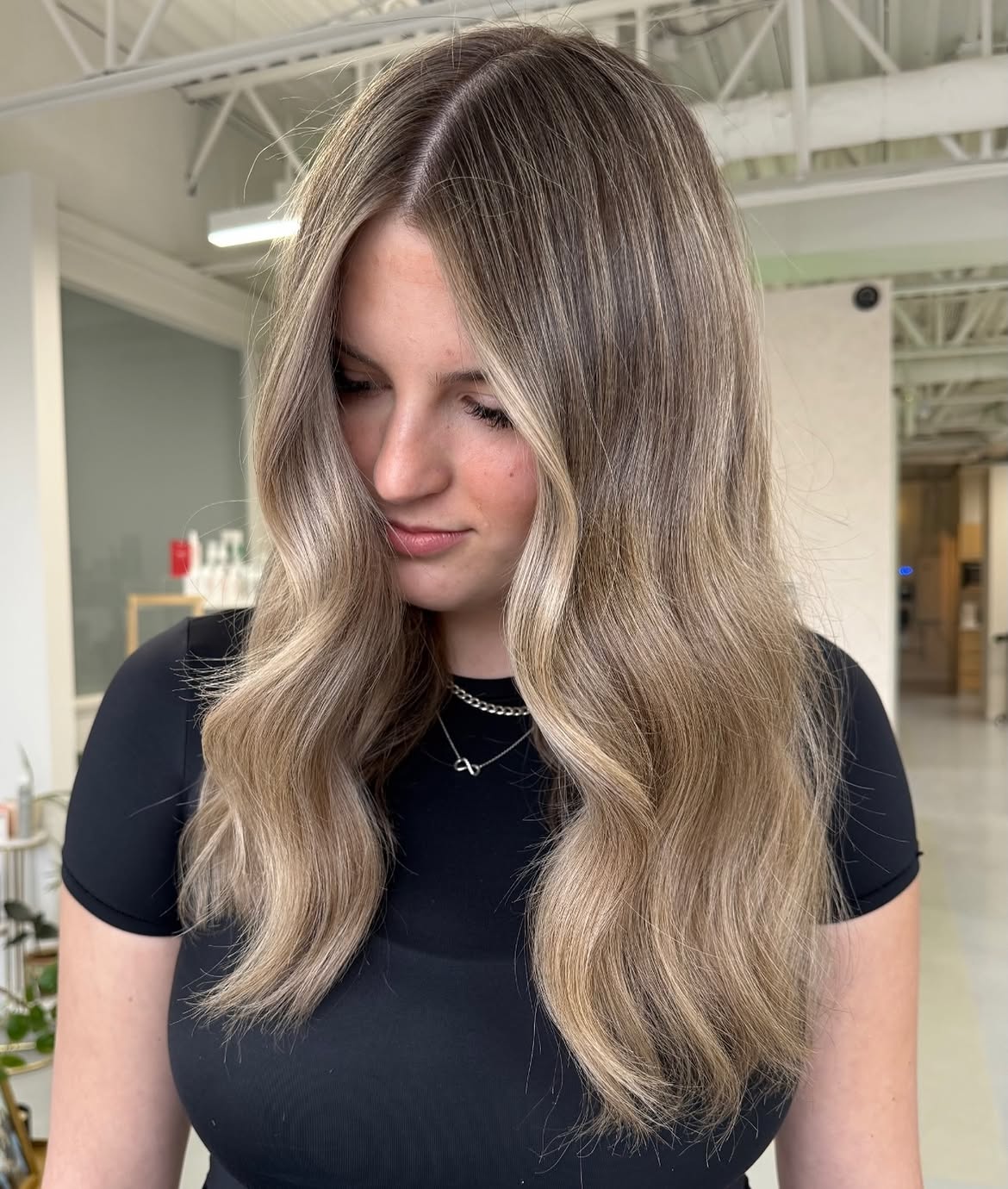 24. Smoked Almond Balayage with Soft Waves