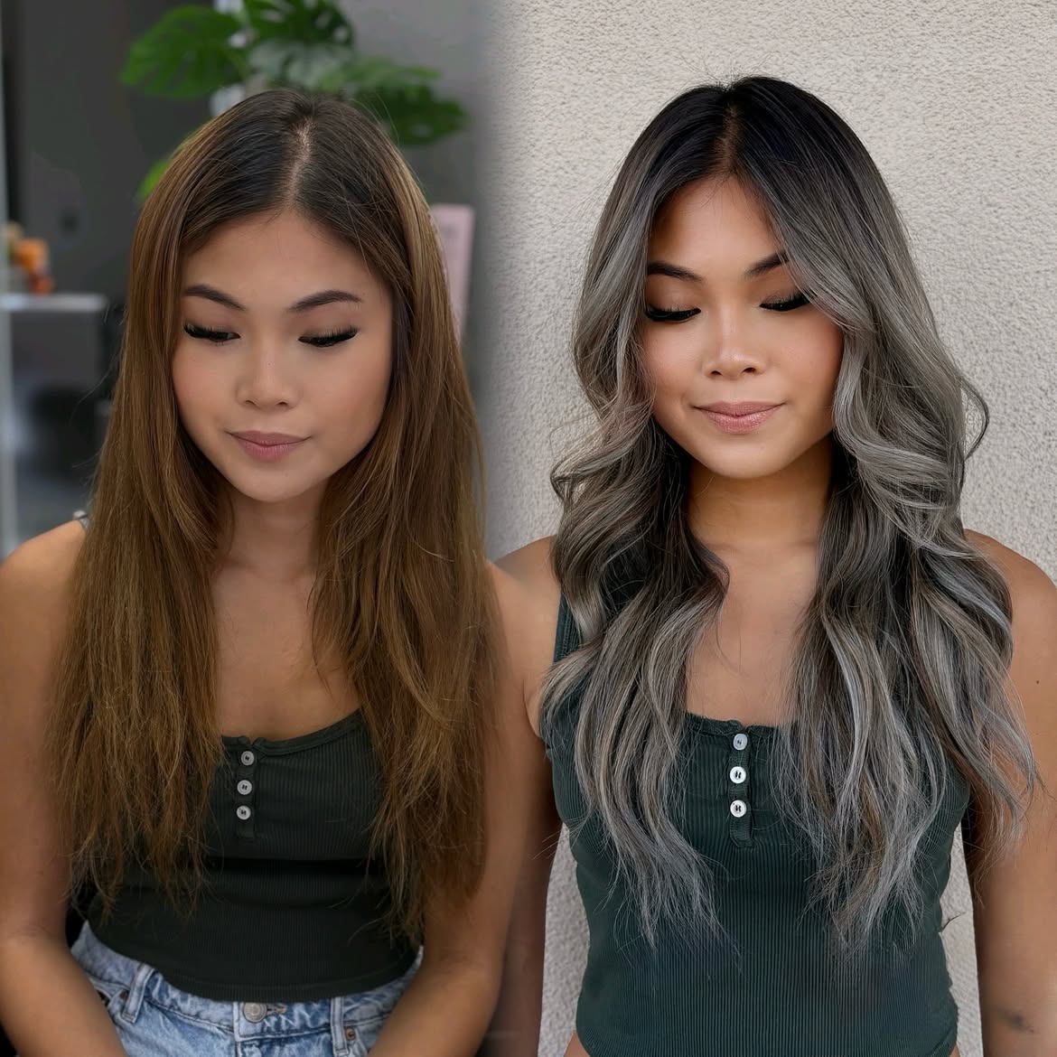 18. Smoky Ash Balayage Transformation