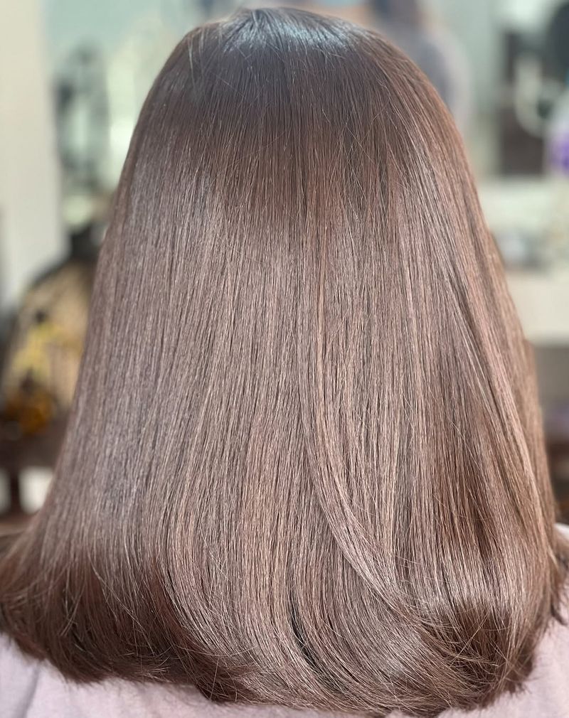 56. Smooth Ash Brown Long Bob