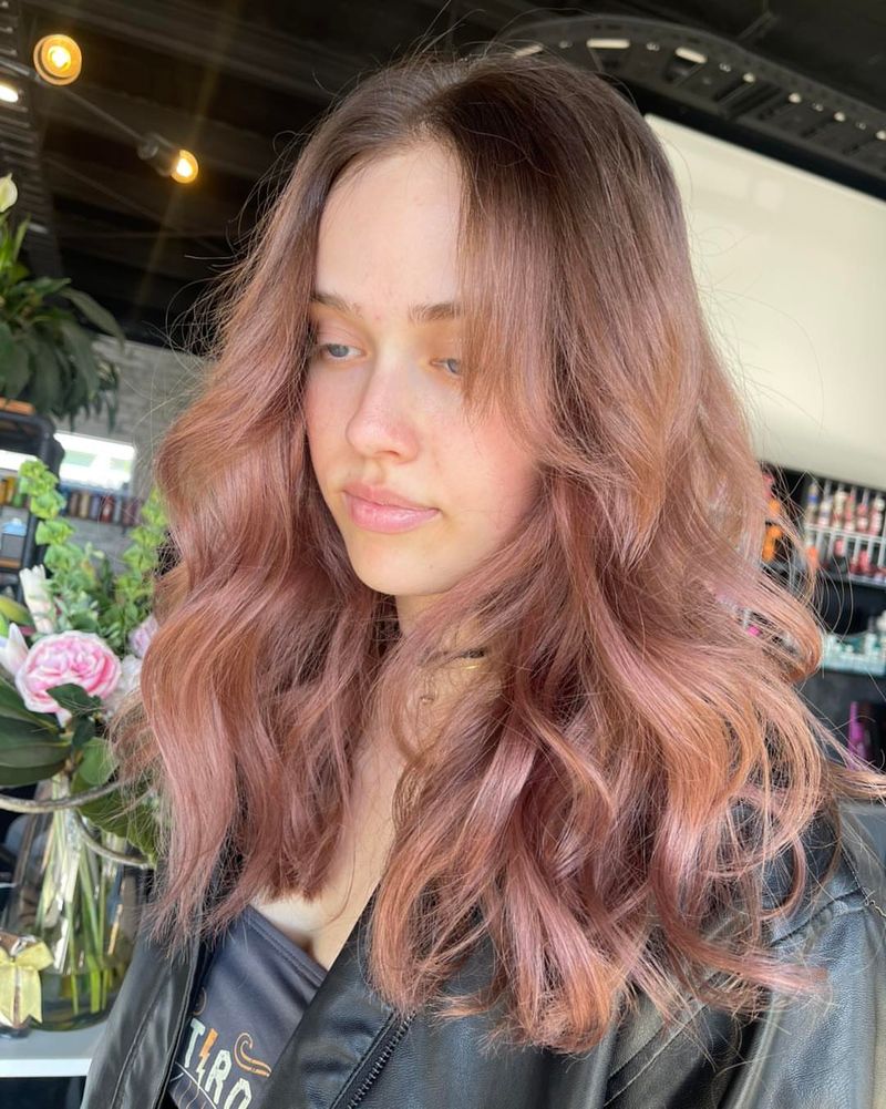 65. Smudged Roots with Dusty Rose Waves