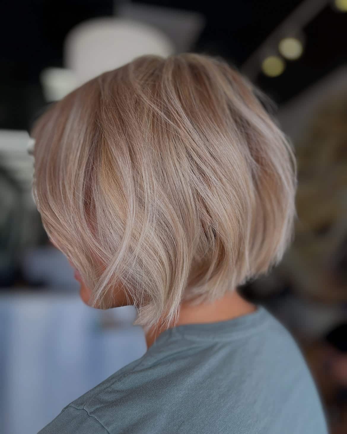 12. Soft Blonde Angled Bob