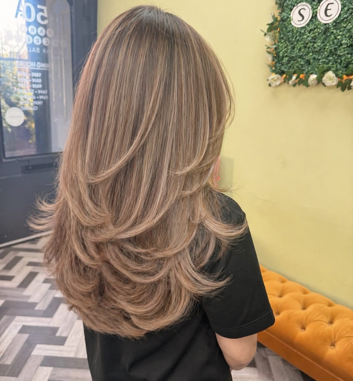 9. Soft Butterfly Layers with Golden Highlights