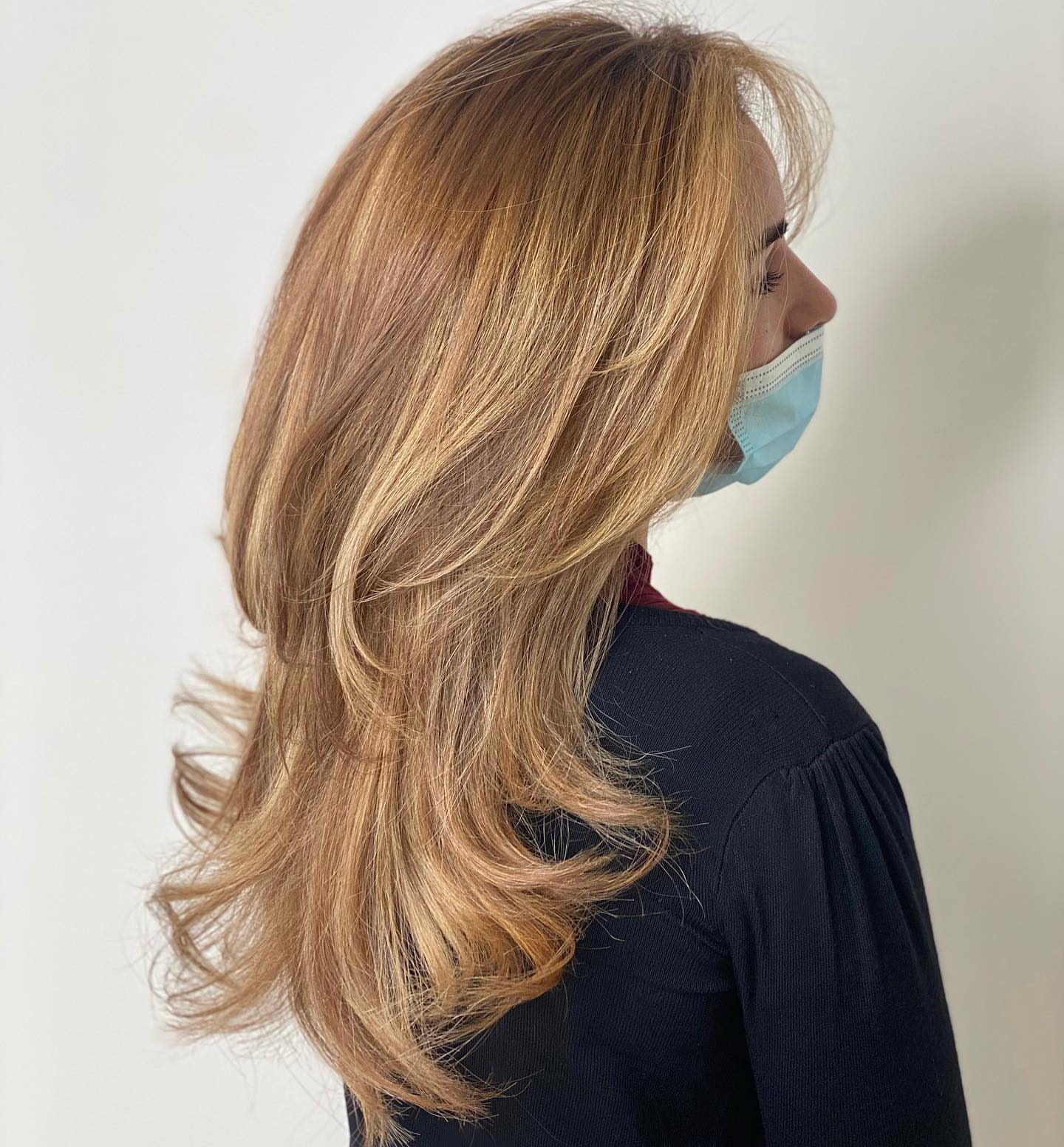 21. Soft Caramel Layers with Honey Highlights
