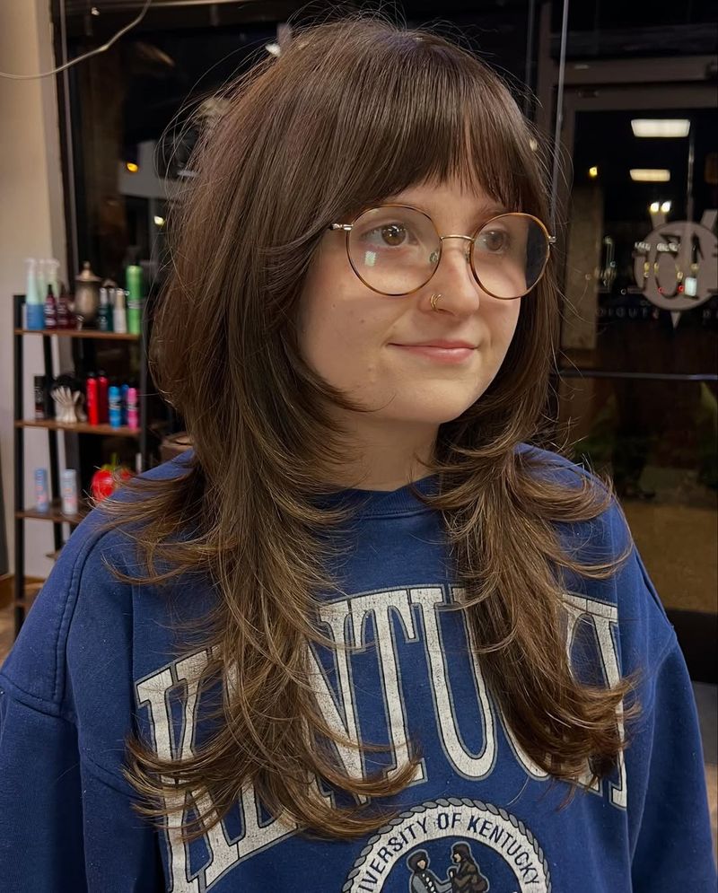 49. Soft Chestnut Layers with Full Fringe
