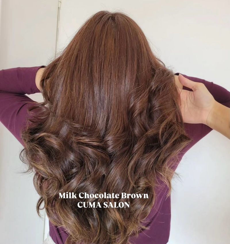 12. Soft Curls with Warm Cocoa Tones