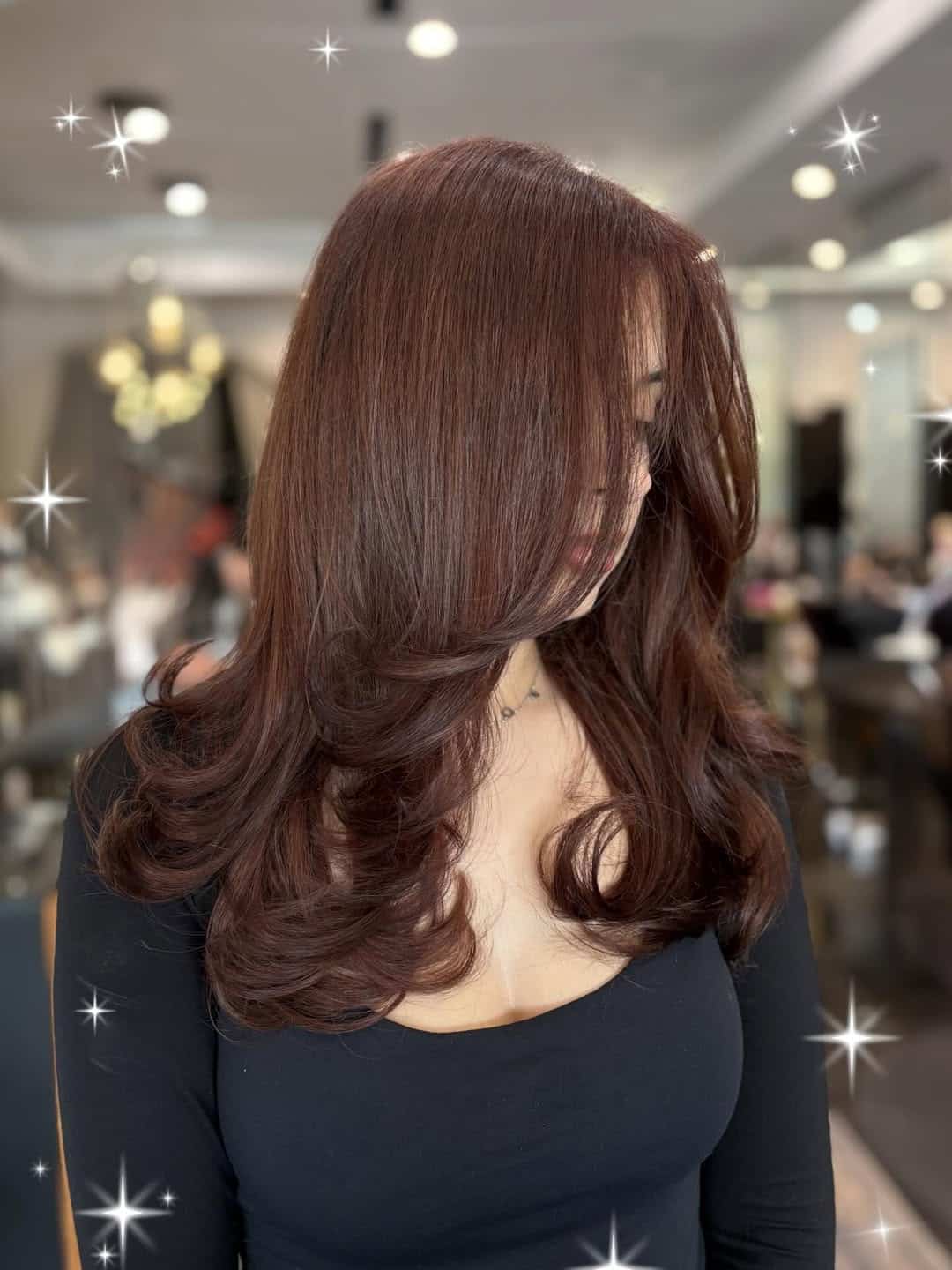 54. Soft Layered Chestnut Waves
