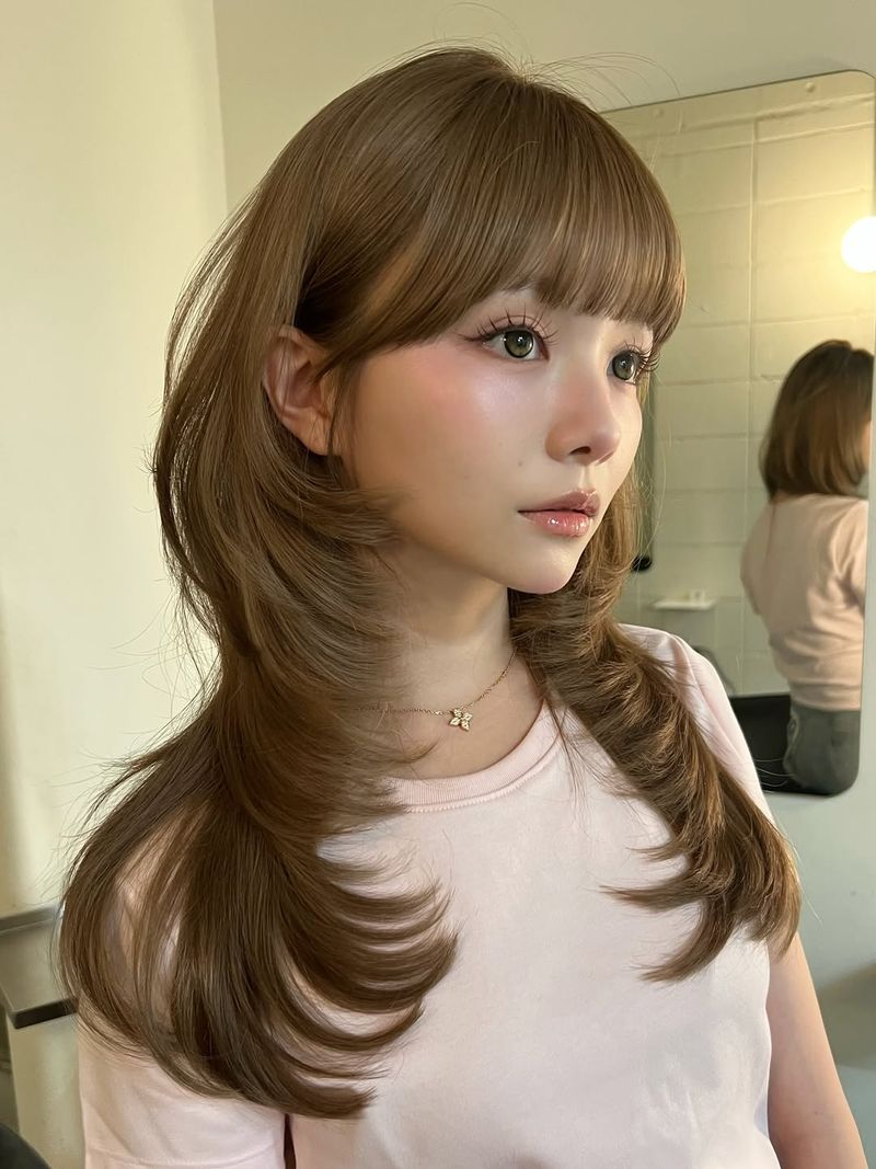 70. Soft Layered Shag with Rounded Fringe
