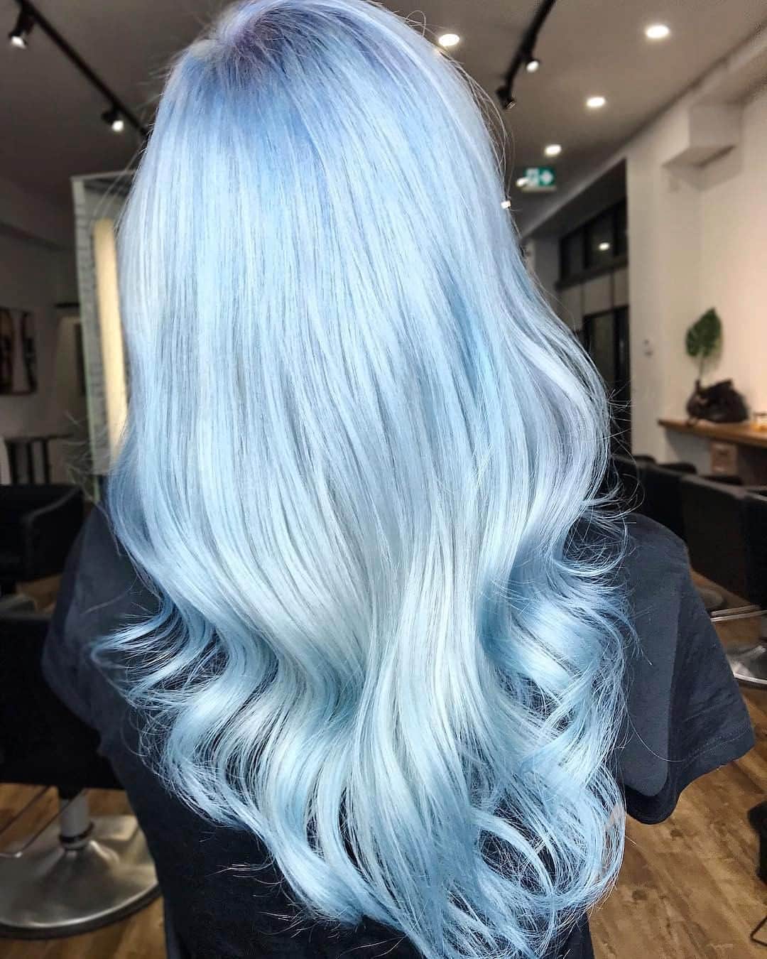 15. Soft Pastel Waves with Sky Blue Roots