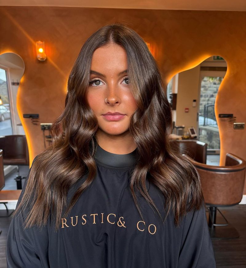 11. Soft Waves and Glossy Chestnut