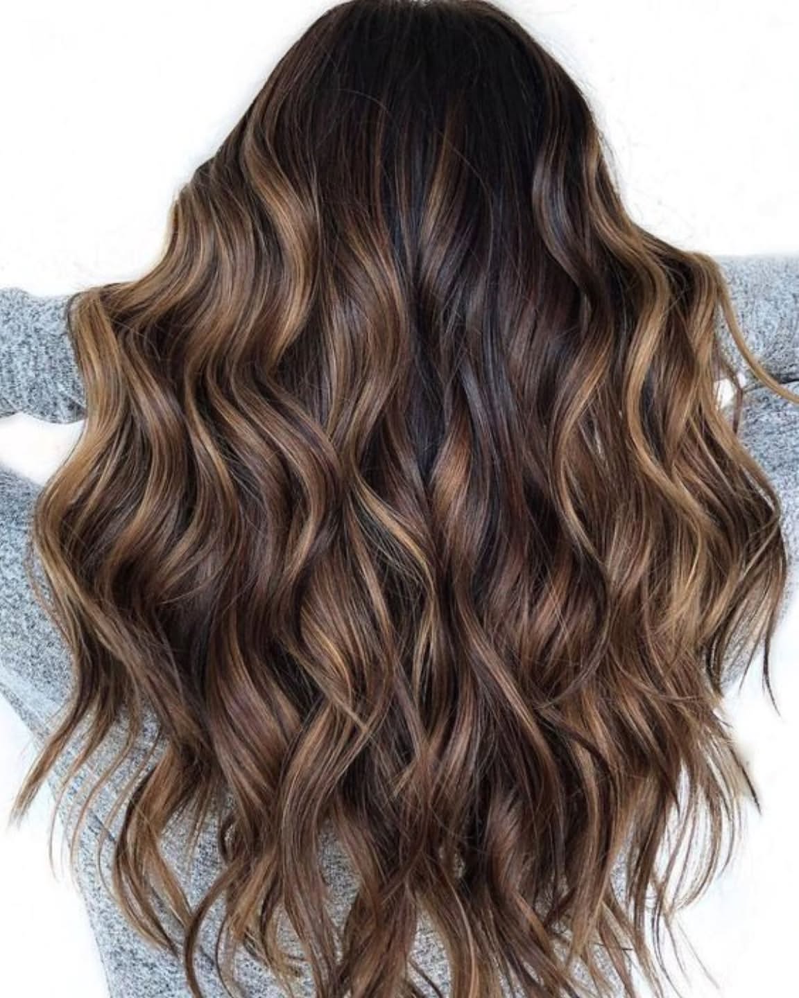 22. Soft Waves with Warm Caramel Balayage