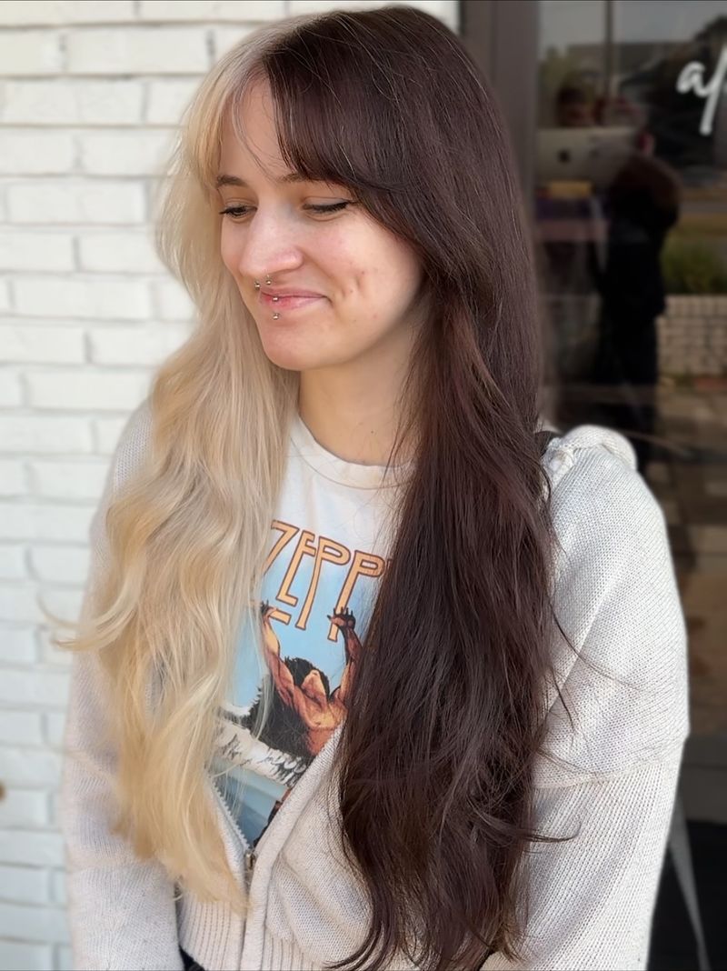65. Split-Dye Two-Tone Wolf Cut