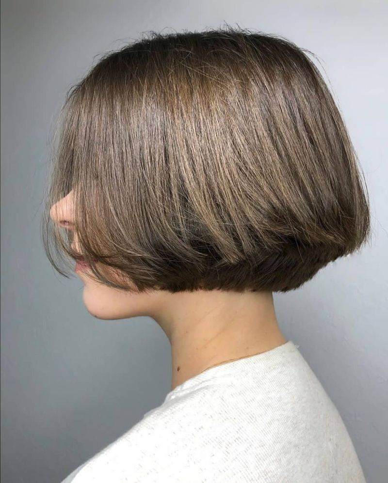 58. Stacked Ash Brown Bob with Rounded Ends