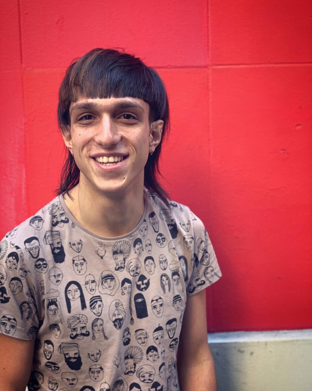 13. Straight Bangs and Flowing Back