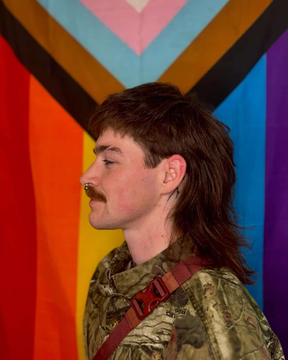 7. Textured Brown Mullet with Short Fringe