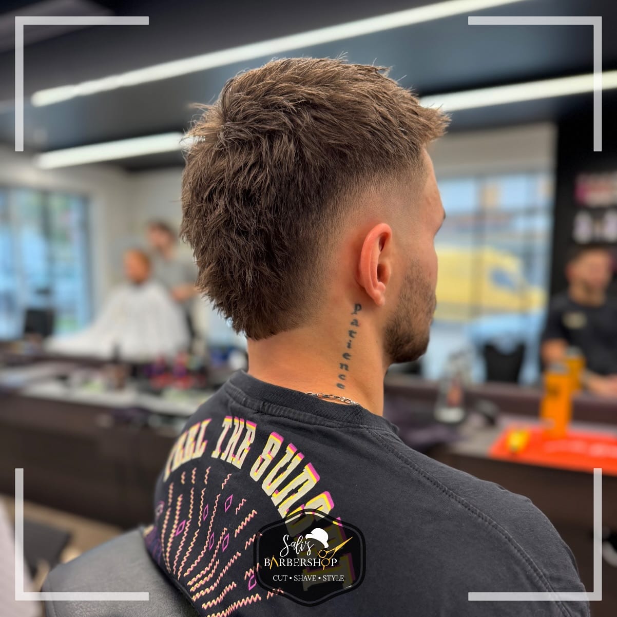 35. Textured Burst Fade Mullet
