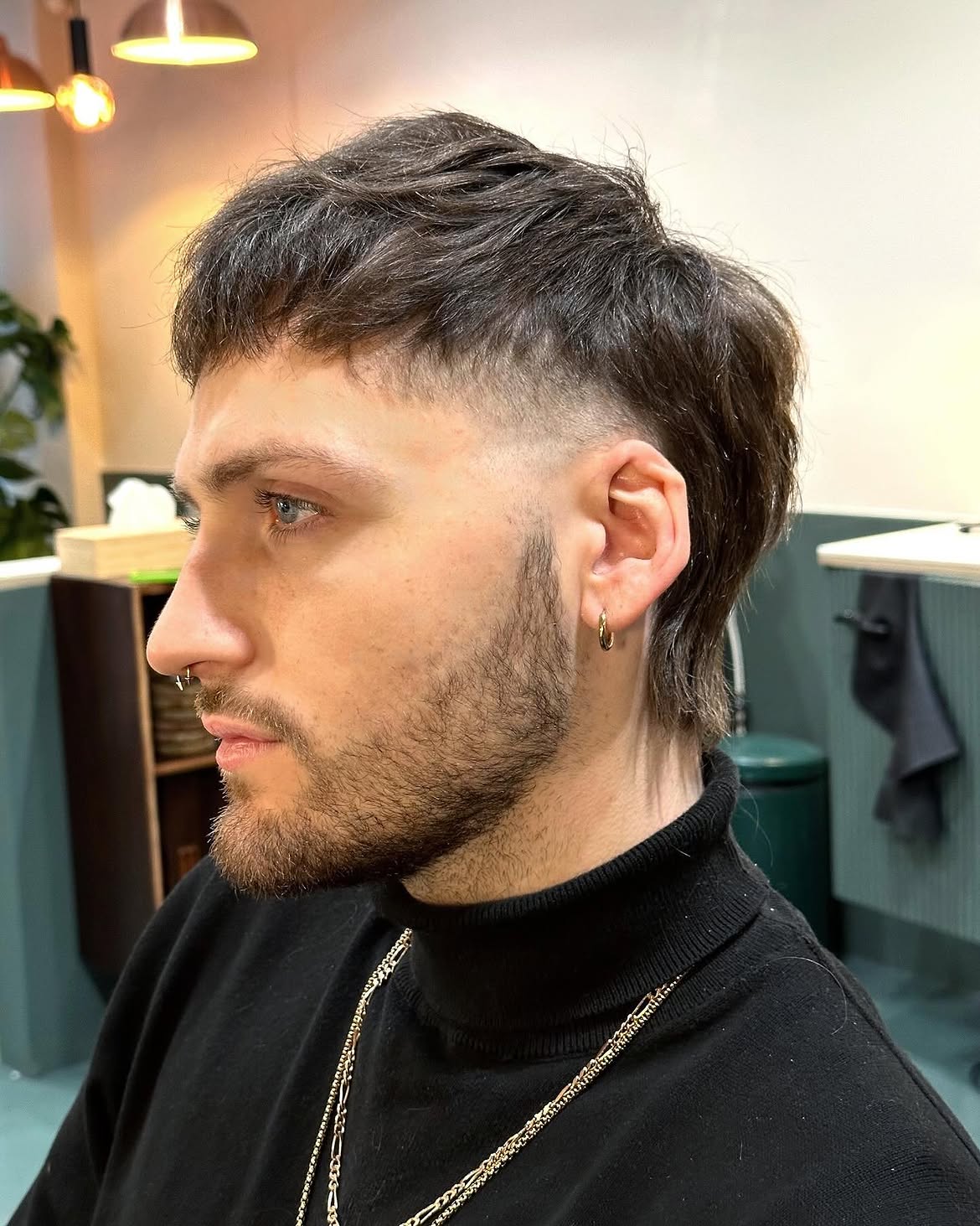 9. Textured Crop Mullet with High Fade