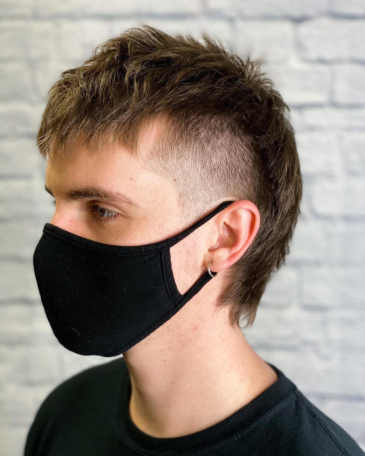 11. Textured Crop Mullet with Shaved Sides