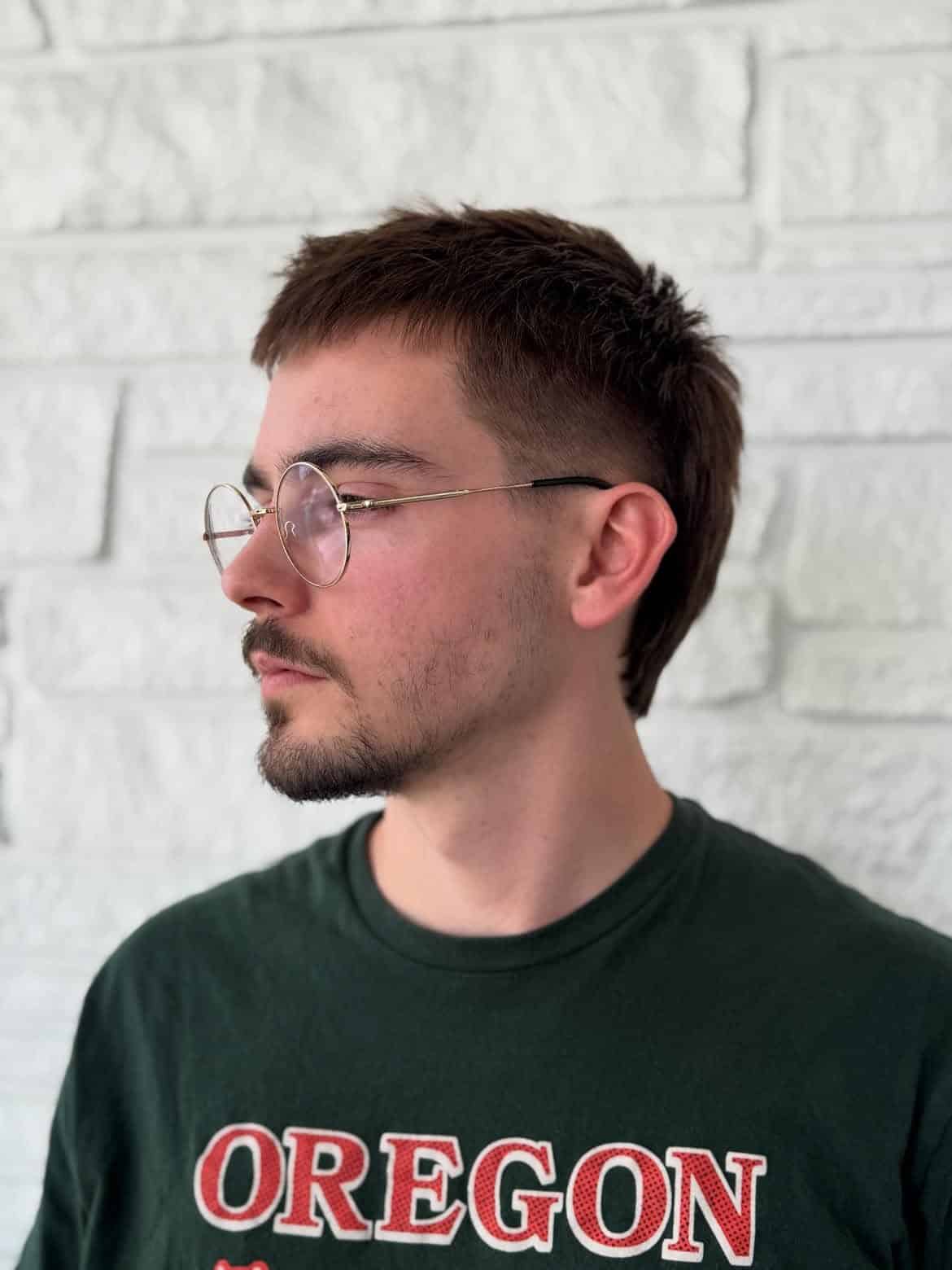 31. Textured Micro Fringe Mullet with Tapered Sides