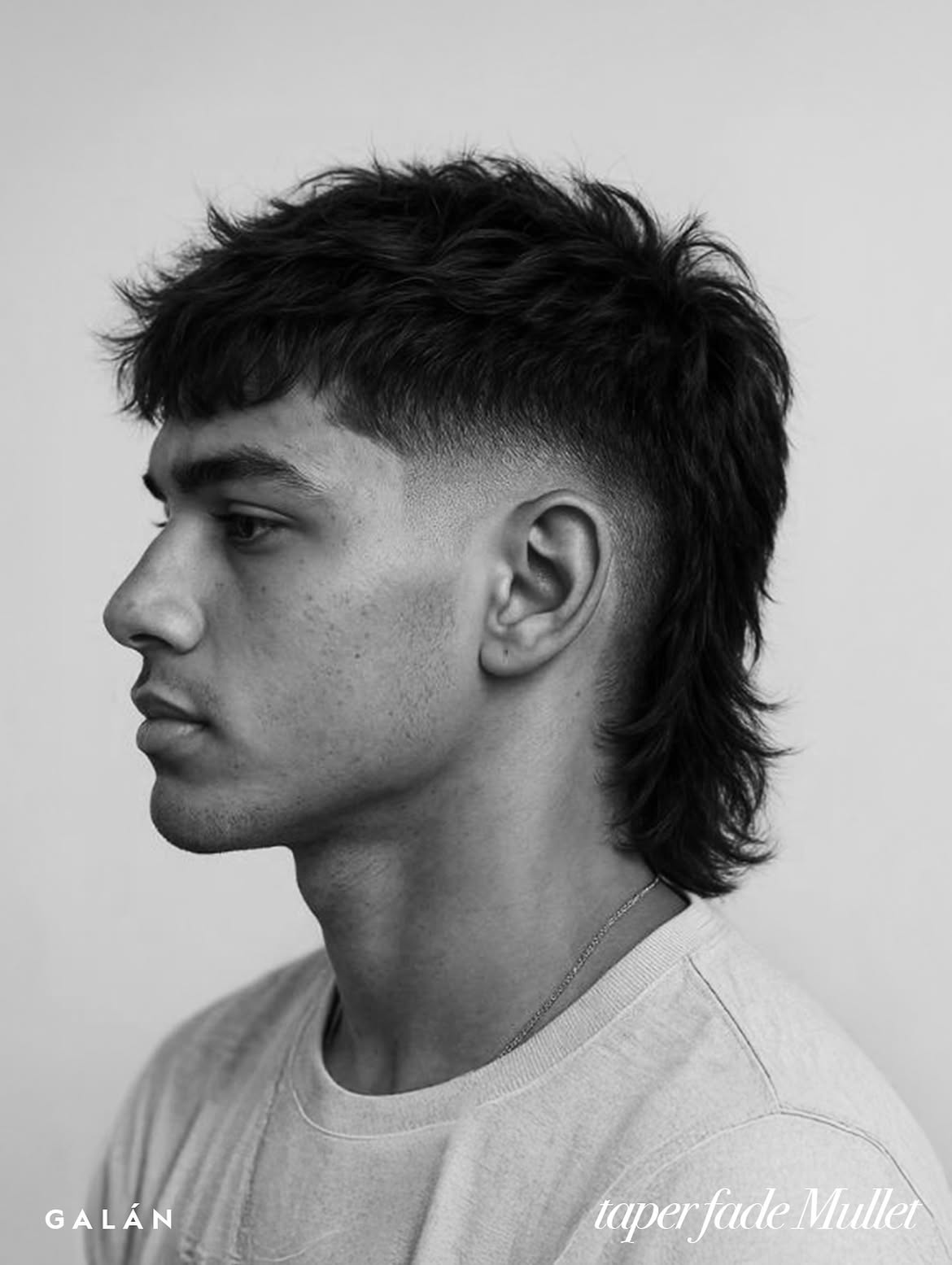 2. Textured Taper Fade Mullet