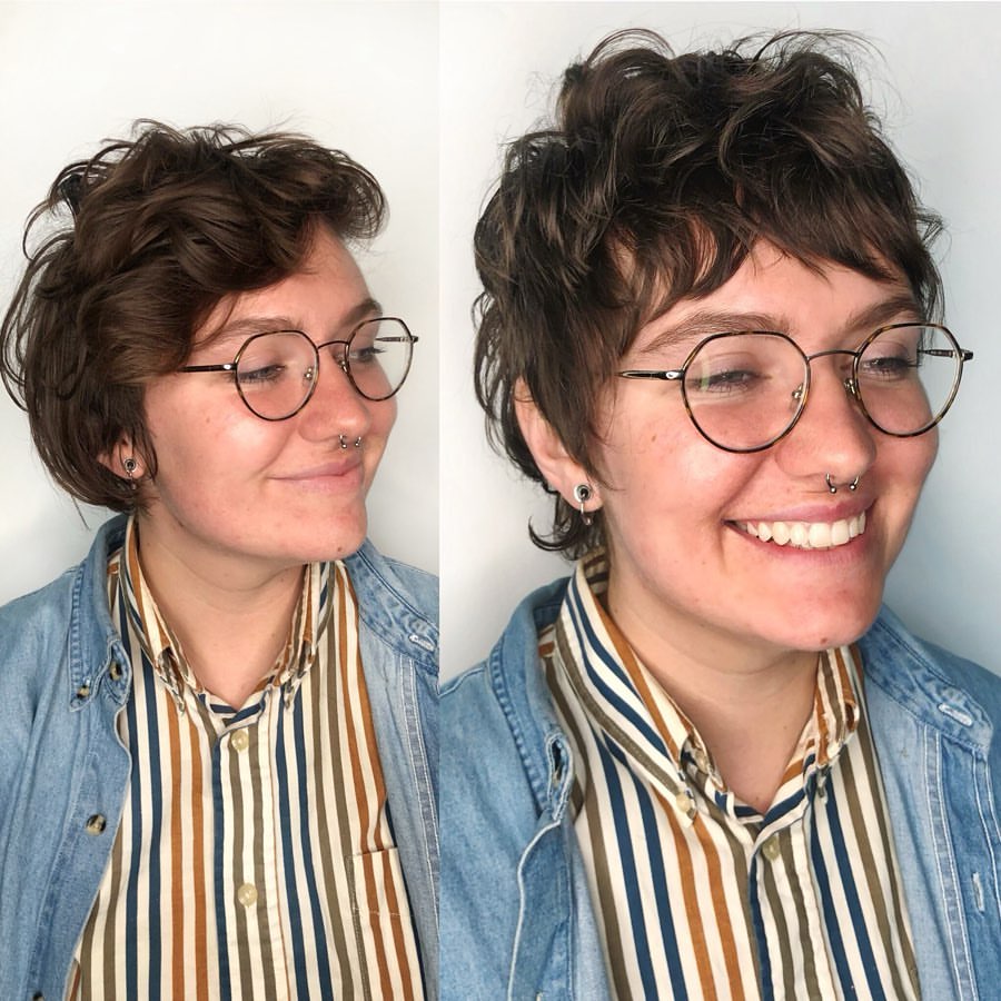 21. Tousled Brunette Shag Mullet