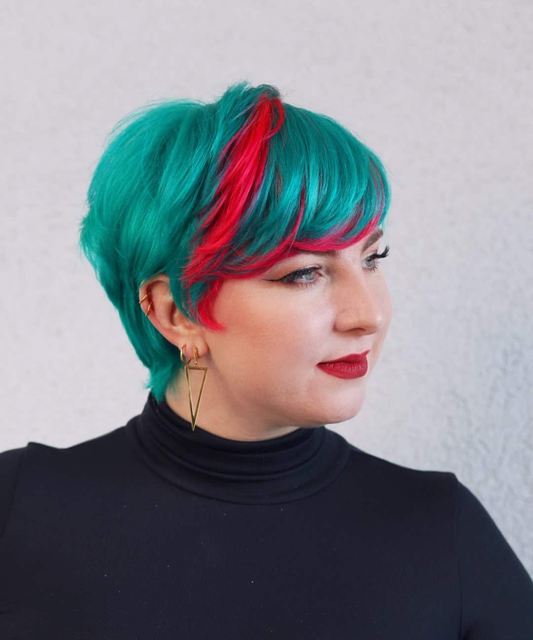 12. Turquoise Pixie with Magenta Bangs