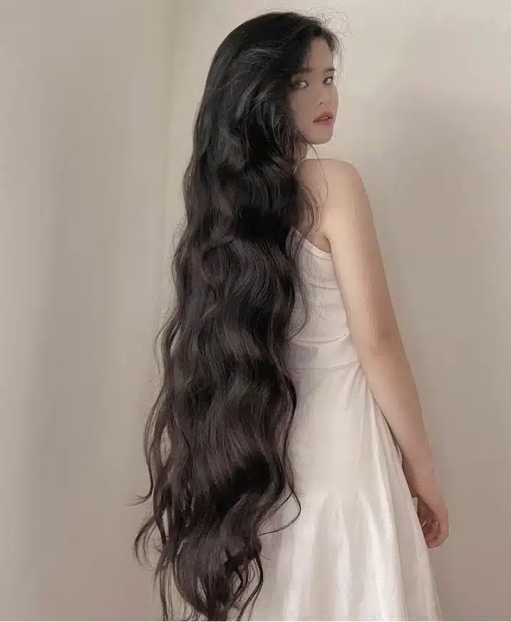 8. Waist-Length Midnight Mermaid Waves