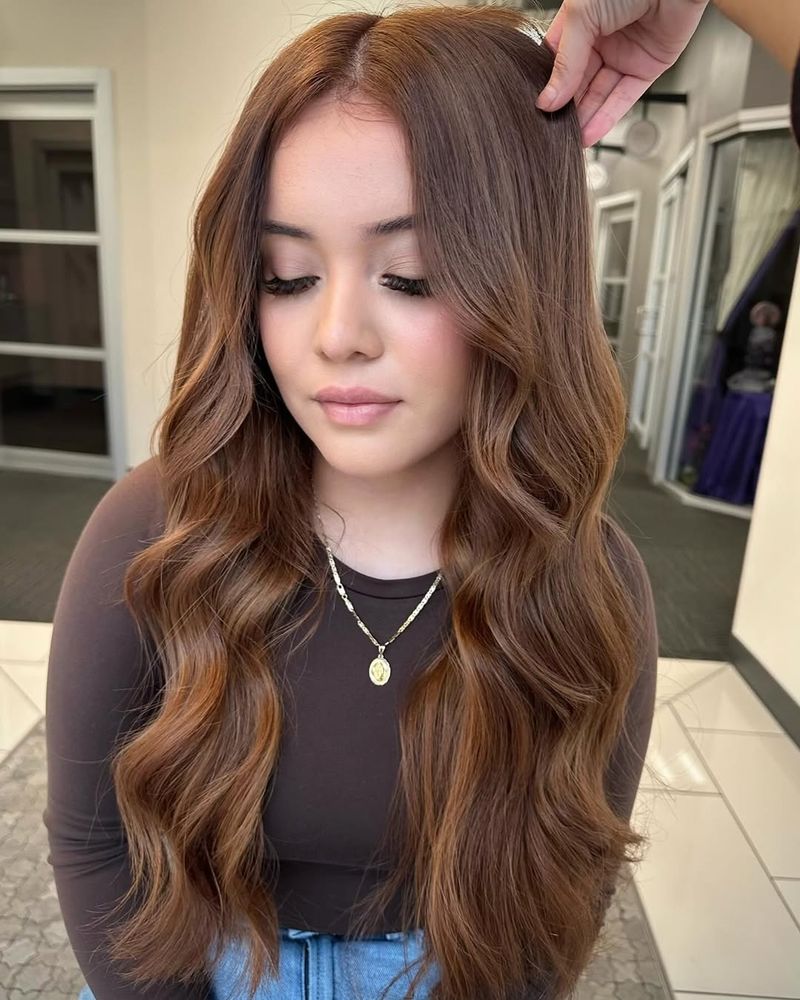 7. Warm Chestnut Waves