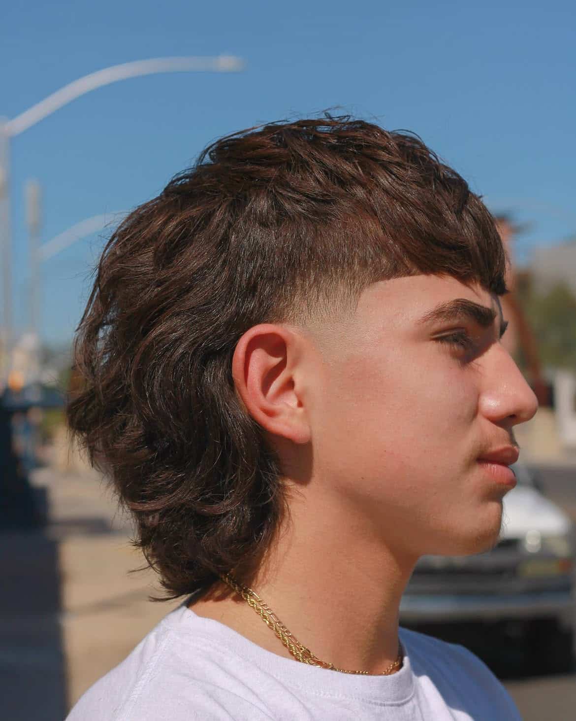 24. Wavy Edgar Mullet Fade