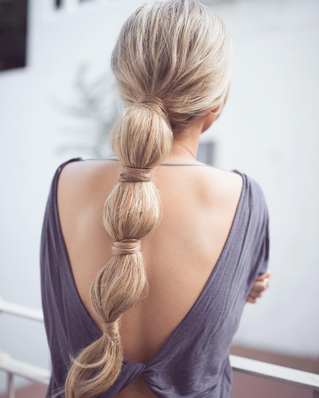41. Wrapped Bubble Ponytail