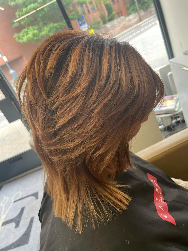 20. Amber Copper Shag with Blunt Ends