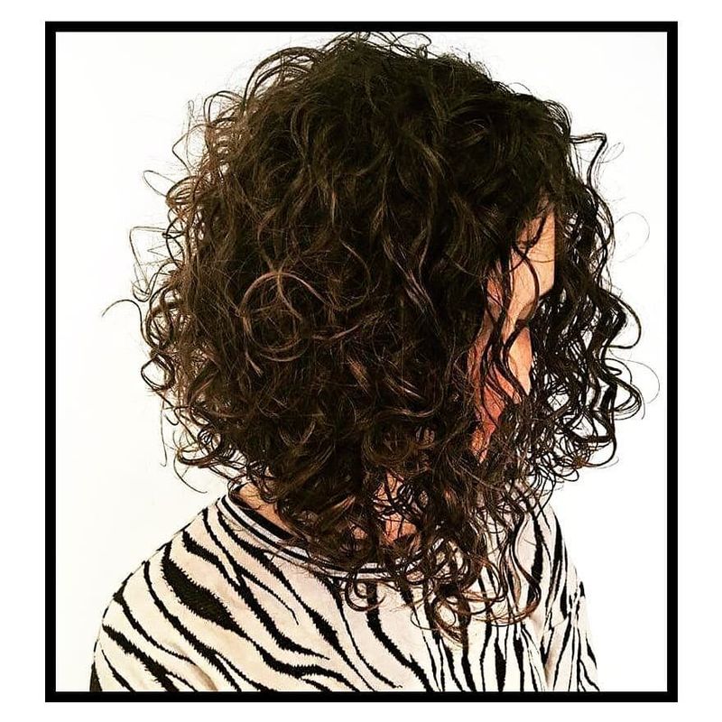 13. Angled Dark Brown Curls