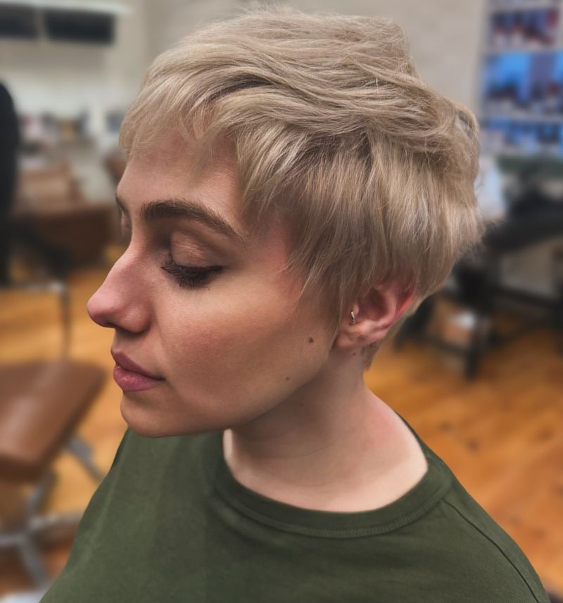 5. Ash Blonde Crop with Soft Fringe