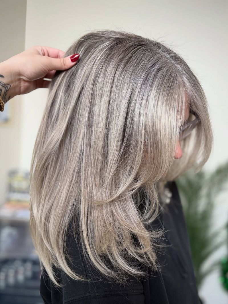 3. Ash Blonde and Silver Foilayage