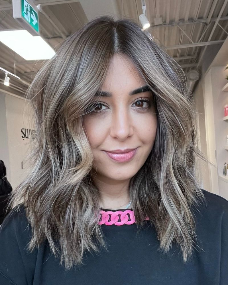28. Ash Brown Balayage Lob