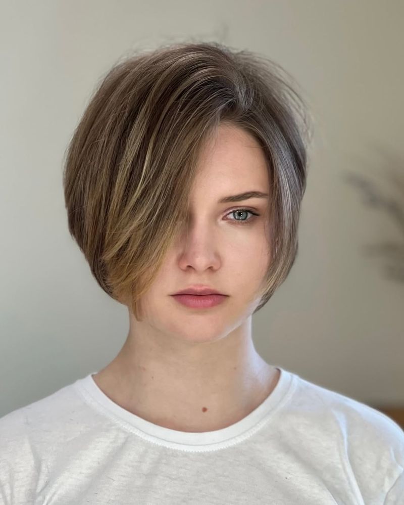 54. Asymmetric Side-Swept Pixie Bob