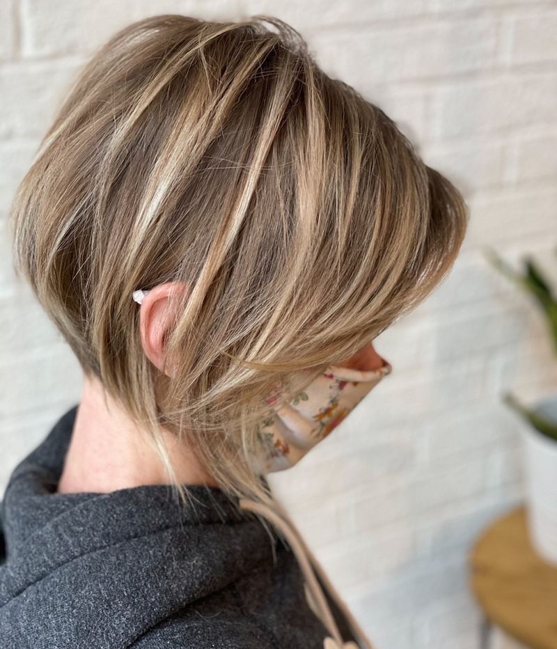 12. Asymmetrical Blonde Pixie Bob