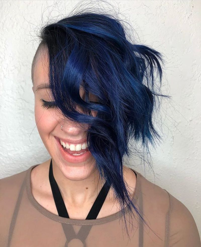 39. Asymmetrical Undercut with Deep Navy Waves