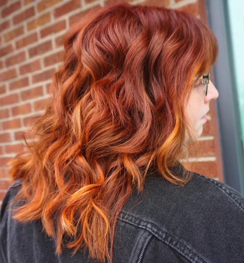 30. Auburn Copper Waves with Piecey Ends