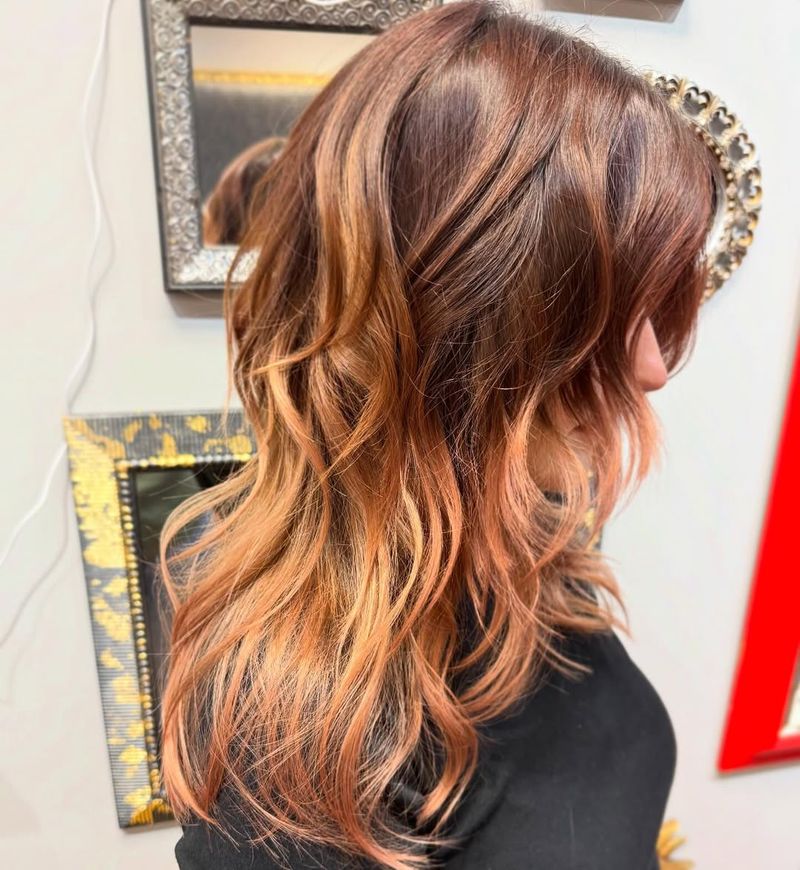 46. Auburn and Copper Layered Waves