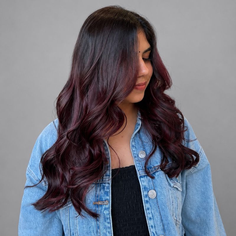 17. Berry Toned Long Layers