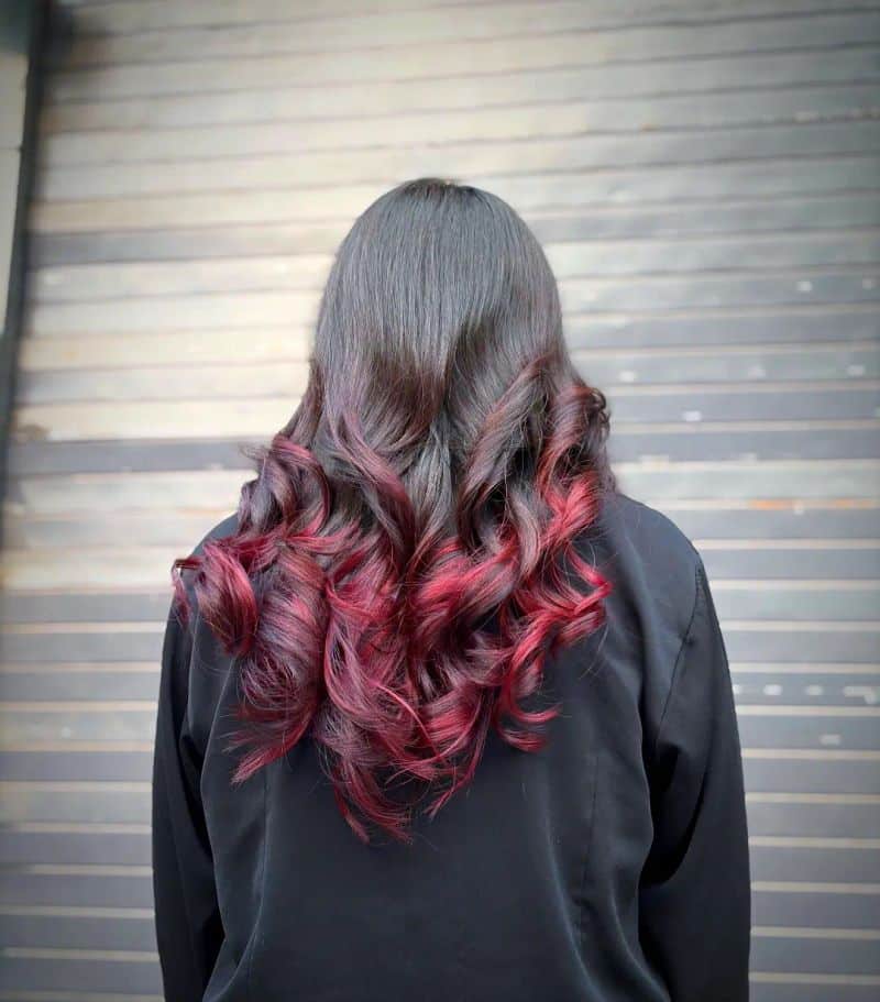 31. Black Cherry Ombre Curls