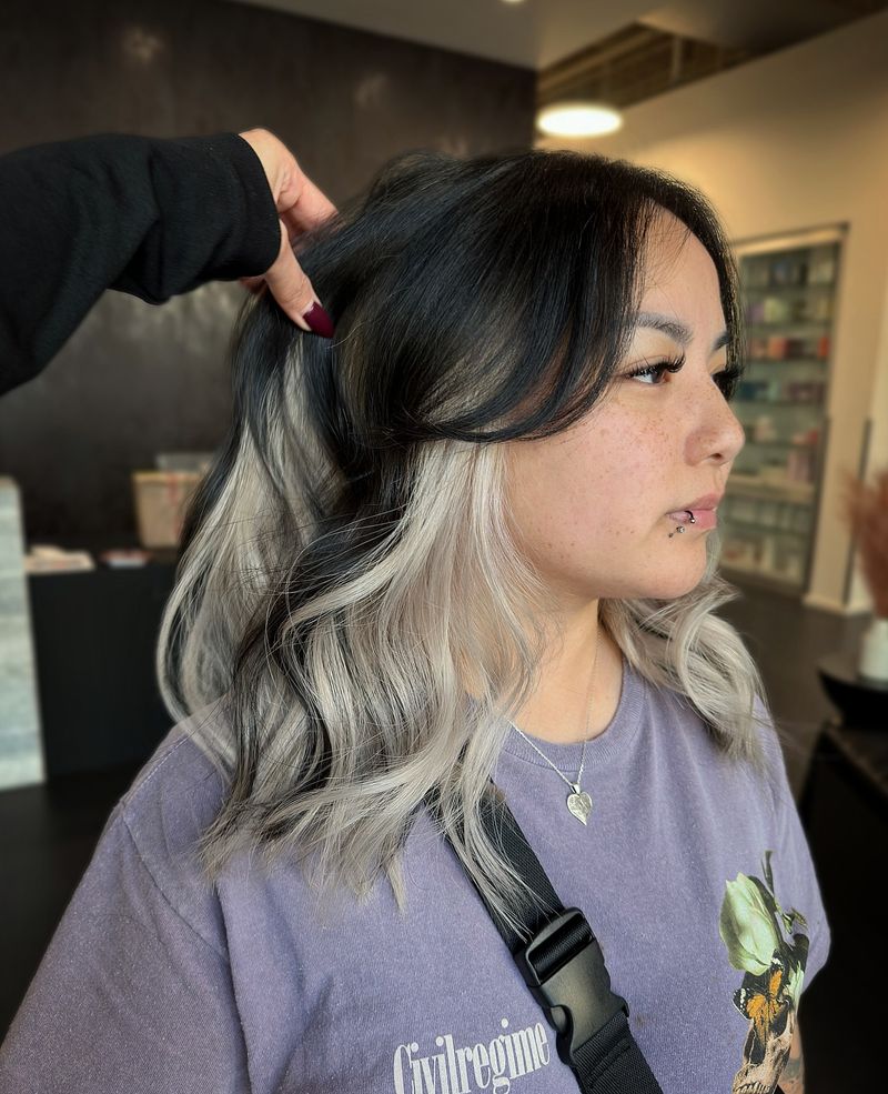 12. Black and Platinum Split Peekaboo