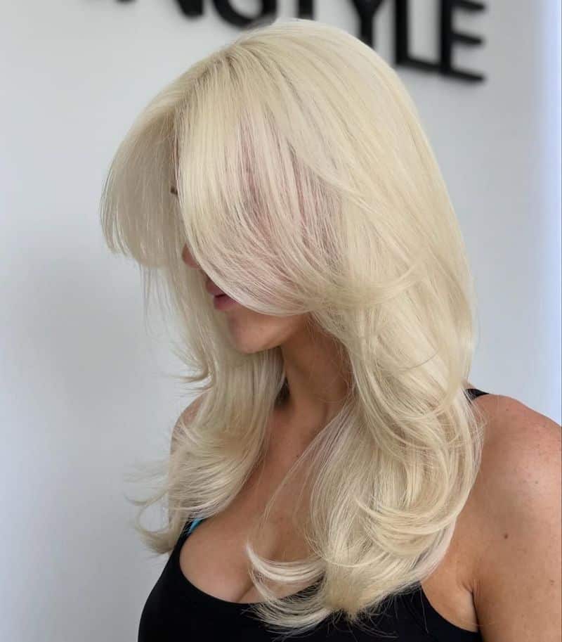 48. Bleach Blonde Blowout Layers