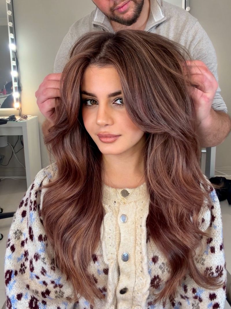 5. Blowout Layers with Rosy Tint