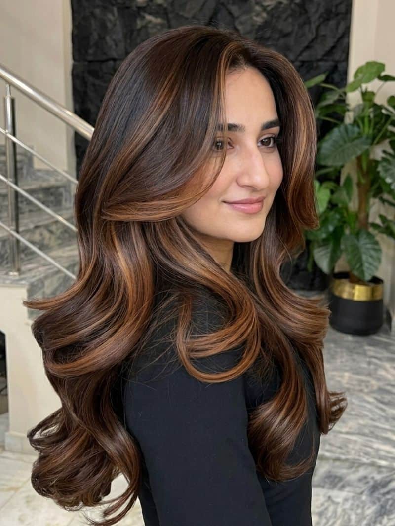 17. Blowout Layers with Warm Honey Ribbons