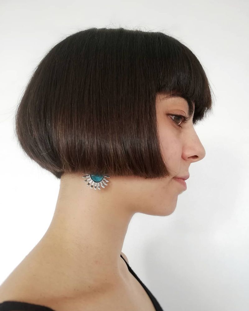 59. Blunt Micro Fringe Chin-Length Bob
